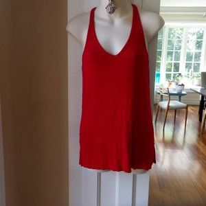 Michael Stars Red V Neck Tank Top  OS Holiday